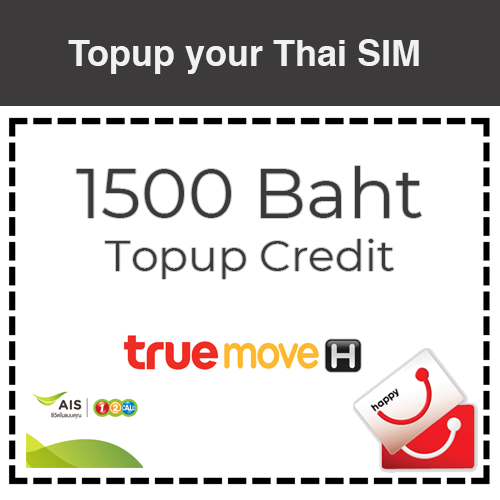 Emuler flyde Skrøbelig 1000 Baht Topup - True Move | DTAC | AIS 12Call - Thai Prepaid Card